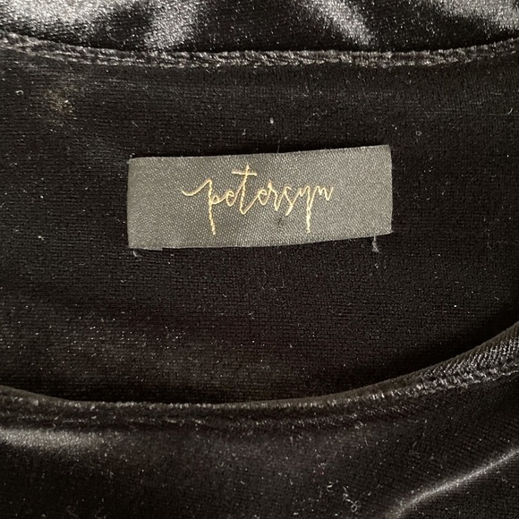 Petersyn Black Velvet Puff Sleeve Crew Neck Top - Picture 6 of 9